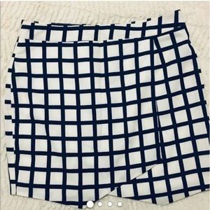 Forever 21 Wrap Front Grid Print Mini Skirt
